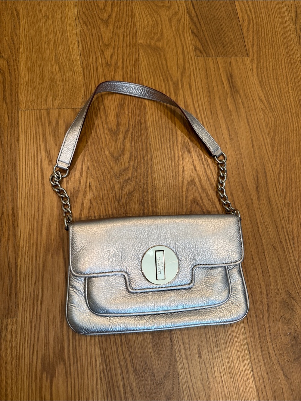 Kate Spade Metallic Silver Leather Purse